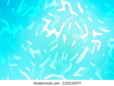 Light BLUE vector template with lava shapes. A vague circumflex abstract illustration with gradient. The template for cell phone backgrounds.