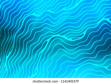 Light BLUE vector template with lava shapes. Shining illustration, which consist of blurred lines, circles. Brand new design for your ads, poster, banner.
