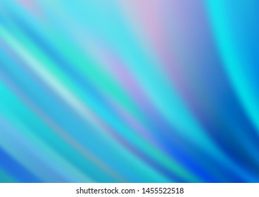 Light BLUE vector template with lava shapes. Modern gradient abstract illustration with bandy lines. Marble design for your web site.