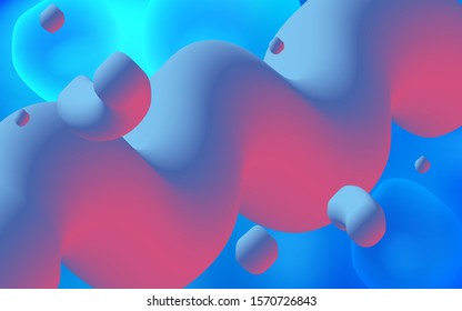 Light BLUE vector template with lava shapes. Creative illustration in halftone memphis style with gradient. New composition for your brand book.