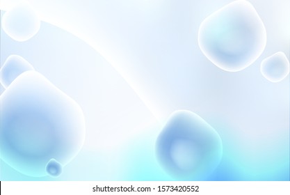 Light BLUE vector template with lava shapes. A vague circumflex abstract illustration with gradient. A new texture for your  ad, booklets, leaflets.