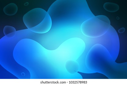 Light BLUE vector template with lines, ovals. A sample with blurred bubble shapes. Memphis design for your web site.