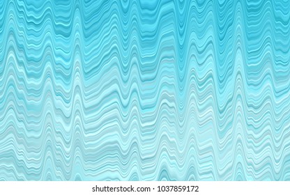 Light BLUE vector template with lines, ovals. Creative illustration in halftone marble style with gradient. Brand-new design for your ads, poster, banner.