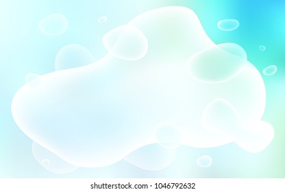 Light BLUE vector template with lines, ovals. Colorful illustration in abstract memphis style with gradient. Brand-new design for your ads, poster, banner.