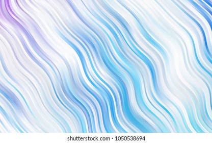 Light BLUE vector template with lines, ovals. Shining crooked illustration in marble style. A new texture for your  ad, booklets, leaflets.