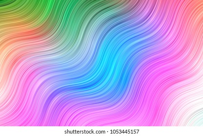 Light BLUE vector template with lines, ovals. Geometric illustration in marble style with gradient.  The best blurred design for your business.