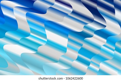 Light BLUE vector template with lines, ovals. Shining crooked illustration in marble style. New composition for your brand book.