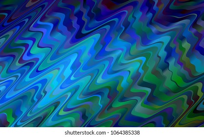 Light BLUE vector template with lines, ovals. Glitter abstract illustration with wry lines. Pattern for your business design.