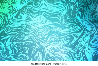 Light BLUE vector template with lines, ovals. A completely new color illustration in marble style. Marble style for your business design.