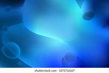 Light BLUE vector template with lines, ovals. Creative illustration in halftone memphis style with gradient. Pattern for your business design.