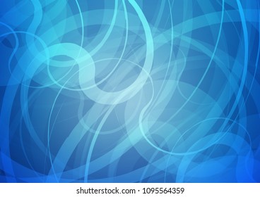 Light BLUE vector template with lines, ovals. A sample with blurred bubble shapes. Brand new design for your ads, poster, banner.