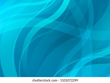 Light BLUE vector template with lines, ovals. Shining crooked illustration in marble style. The template for cell phone backgrounds.