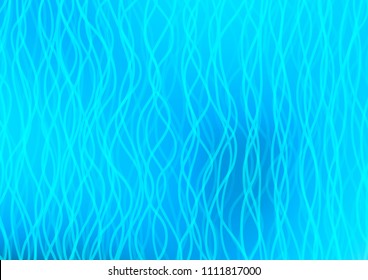 Light BLUE vector template with lines, ovals. Shining crooked illustration in marble style. The best blurred design for your business.