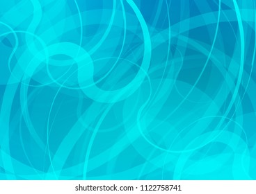 Light BLUE vector template with lines, ovals. Glitter abstract illustration with wry lines. Marble style for your business design.