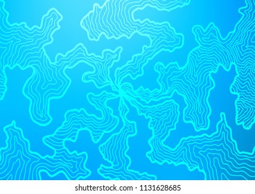 Light BLUE vector template with lines, ovals. A sample with blurred bubble shapes. Textured wave pattern for backgrounds.