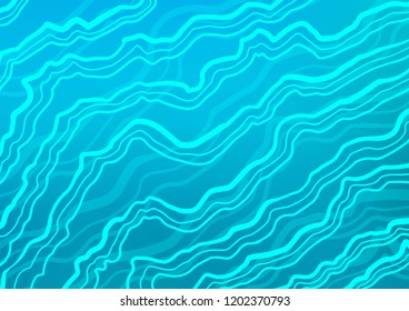 Light BLUE vector template with lines, ovals. Shining crooked illustration in marble style. A completely new template for your business design.