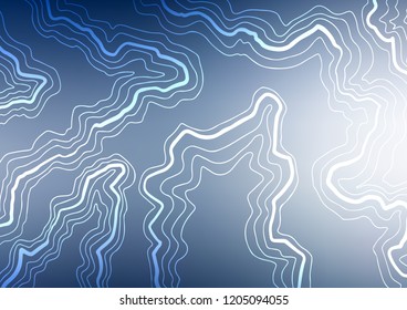 Light BLUE vector template with lines, ovals. An elegant bright illustration with gradient. Textured wave pattern for backgrounds.