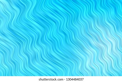 Light BLUE vector template with lines, ovals. Creative illustration in halftone marble style with gradient. The elegant pattern for brand book.