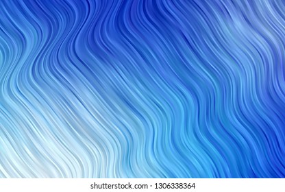 Light BLUE vector template with lines, ovals. A sample with blurred bubble shapes. Pattern for your business design.
