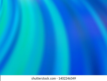 Light BLUE vector template with lines, ovals. Shining illustration, which consist of blurred lines, circles. Marble style for your business design.