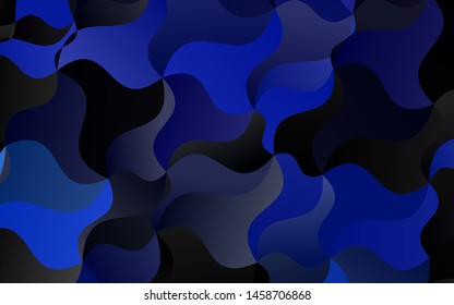 Light BLUE vector template with lines, ovals. Colorful abstract illustration with gradient lines. A new texture for your  ad, booklets, leaflets.