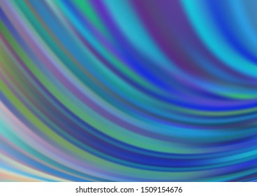 Light BLUE vector template with lines, ovals. Shining illustration, which consist of blurred lines, circles. A new texture for your  ad, booklets, leaflets.