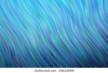 Light BLUE vector template with lines, ovals. Shining crooked illustration in marble style. The template for cell phone backgrounds.