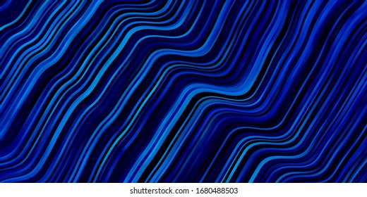 Light BLUE vector template with lines. Colorful illustration, which consists of curves. Pattern for booklets, leaflets.