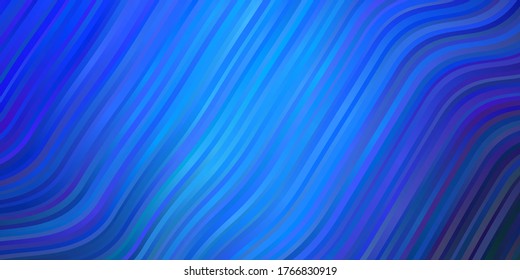 Light BLUE vector template with lines. Abstract illustration with gradient bows. Smart design for your promotions.