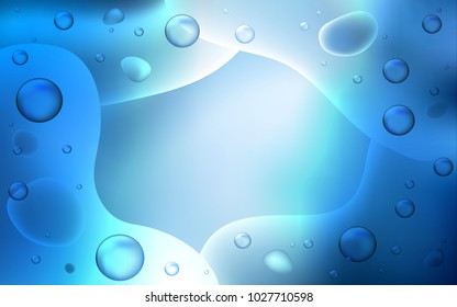 Light BLUE vector template with liquid shapes. A sample with blurred bubble shapes. Memphis style for your business design.