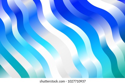 Light BLUE vector template with liquid shapes. Shining illustration, which consist of blurred lines, circles. Textured wave pattern for backgrounds.