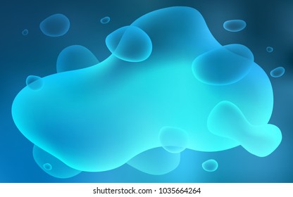 Light BLUE vector template with liquid shapes. Blurred geometric sample with gradient bubbles.  The best blurred design for your business.