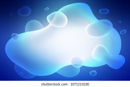 Light BLUE vector template with liquid shapes. Shining illustration, which consist of blurred lines, circles. Textured wave pattern for backgrounds.