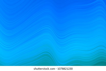 Light BLUE vector template with liquid shapes. Glitter abstract illustration with wry lines. The elegant pattern for brand book.