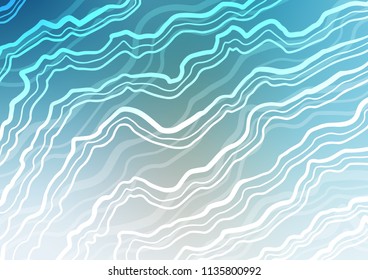 Light BLUE vector template with liquid shapes. Glitter abstract illustration with wry lines. The elegant pattern for brand book.