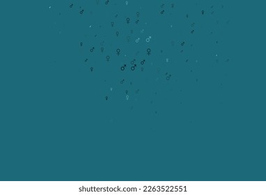 Light blue vector template with man, woman symbols. Abstract illustration with colorful gradient gender symbols. Smart design for dating applications.