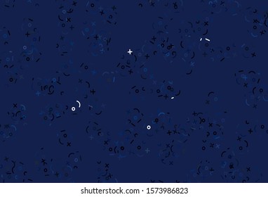 Light BLUE vector template with math simbols. Shining colorful illustration with isolated Digit signs. Template for landing page of typography.