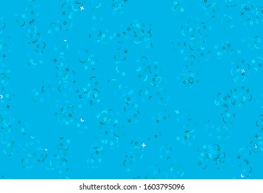 Light BLUE vector template with math simbols. Modern geometrical illustration with numerals. Pattern for posters, banners of math books.