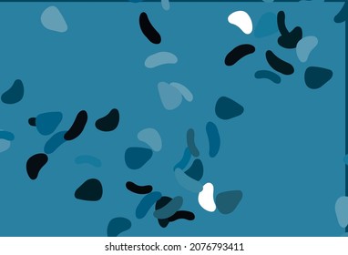 Light BLUE vector template with memphis shapes. Colorful chaotic forms with gradient in modern style. Elegant design for wallpapers.