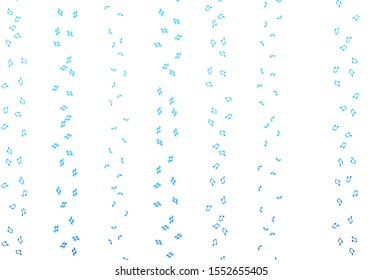 Light BLUE vector template with musical symbols. Modern abstract illustration with melody keys. Modern design for wallpapers.