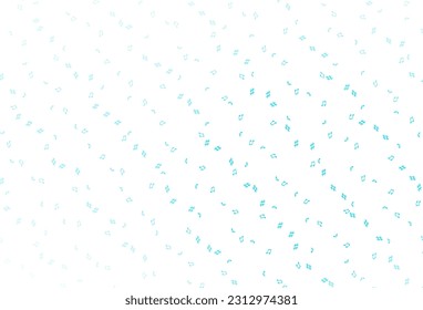 Leuchtende BLAU-Vektorvorlage mit musikalischen Symbolen. Einzeln bunte Musikschlüssel auf abstraktem Hintergrund. Muster für Schulwerbung, Broschüren.