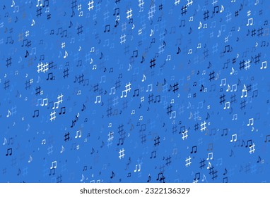 Light BLUE vector template with musical symbols. Modern abstract illustration with melody keys. Pattern for school ad, booklets.