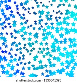 Light BLUE vector template with neon stars. Colorful illustration in abstract style with gradient stars. Design for your business promotion.