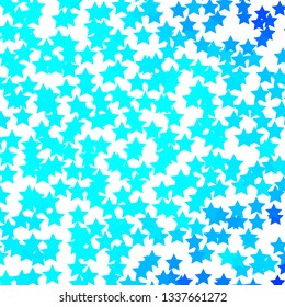 Light BLUE vector template with neon stars. Blur decorative design in simple style with stars. Design for your business promotion.