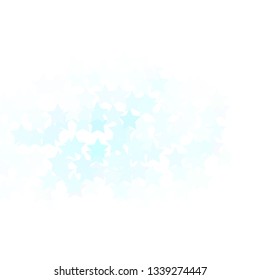 Light BLUE vector template with neon stars. Modern geometric abstract illustration with stars. Pattern for new year ad, booklets.