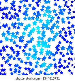 Light BLUE vector template with neon stars. Shining colorful illustration with small and big stars. Theme for cell phones.