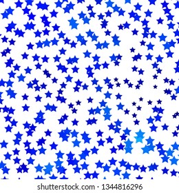 Light BLUE vector template with neon stars. Colorful illustration in abstract style with gradient stars. Best design for your ad, poster, banner.