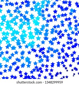 Light BLUE vector template with neon stars. Modern geometric abstract illustration with stars. Pattern for websites, landing pages.