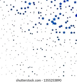 Light BLUE vector template with neon stars. Colorful illustration in abstract style with gradient stars. Theme for cell phones.
