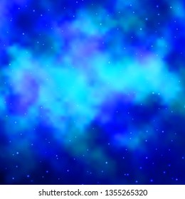 Light BLUE vector template with neon stars. Shining colorful illustration with small and big stars. Design for your business promotion.